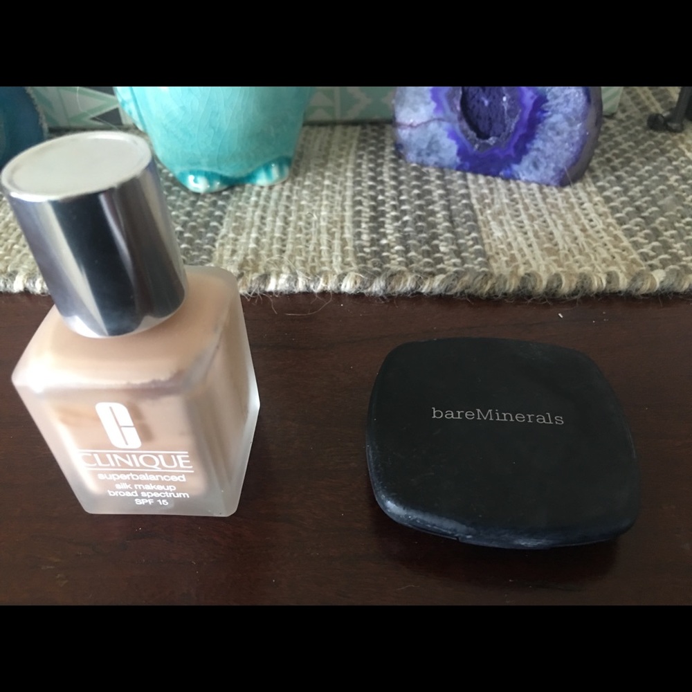 Clinique Silk Makeup and Bare Minerals eyeshadow
